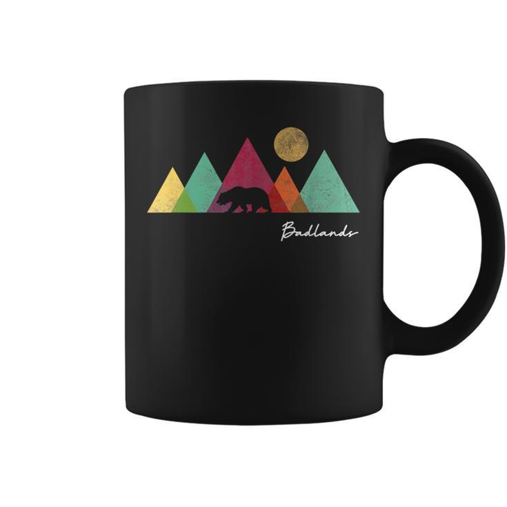 Badlands Mountain Vintage Hiking National Park Souvenir Coffee Mug