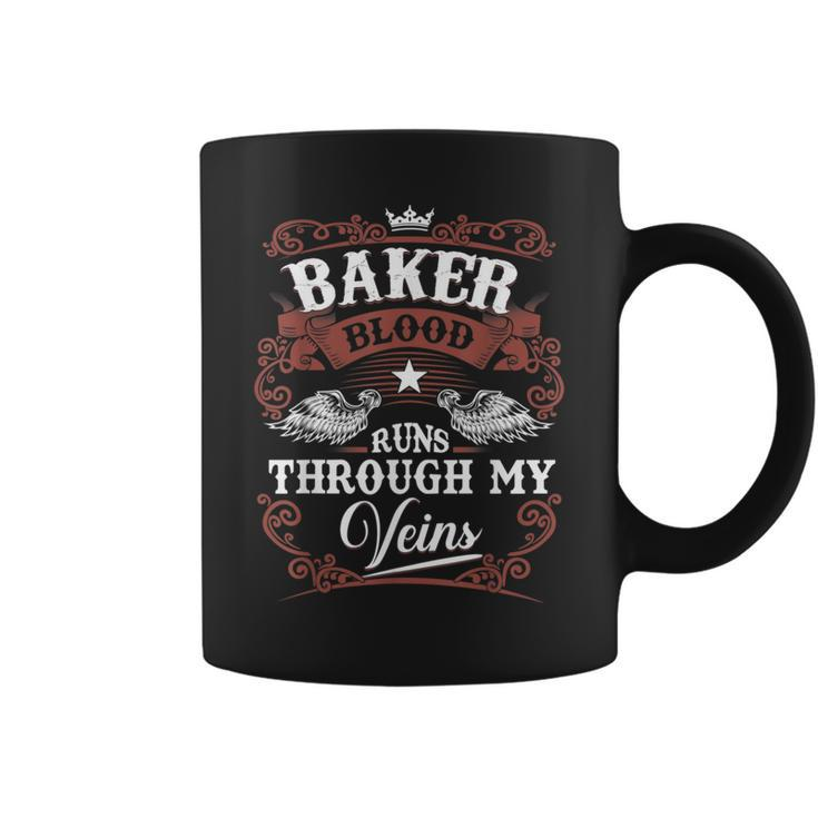 Baker Blood Runs Through My Veins Family Name Vintage Coffee Mug