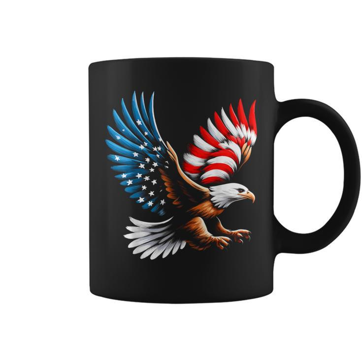 Bald Eagle & Patriotic American Flag 4Th Of July Coffee Mug