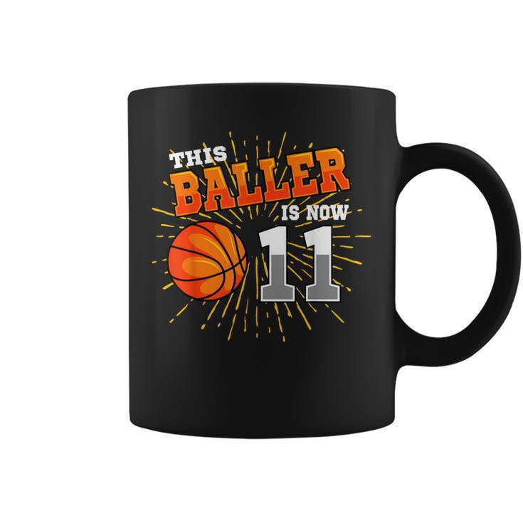 This Baller Is Now 11 Basketball 11Th Birthday Party Coffee Mug