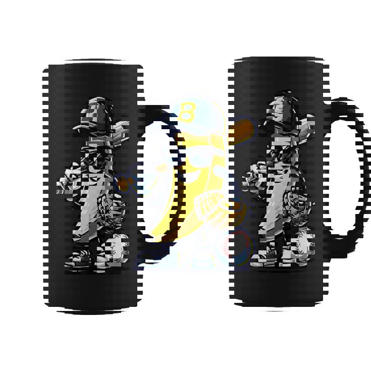 Banana Playing Baseball Fruit Lover Baseball Player Coffee Mug