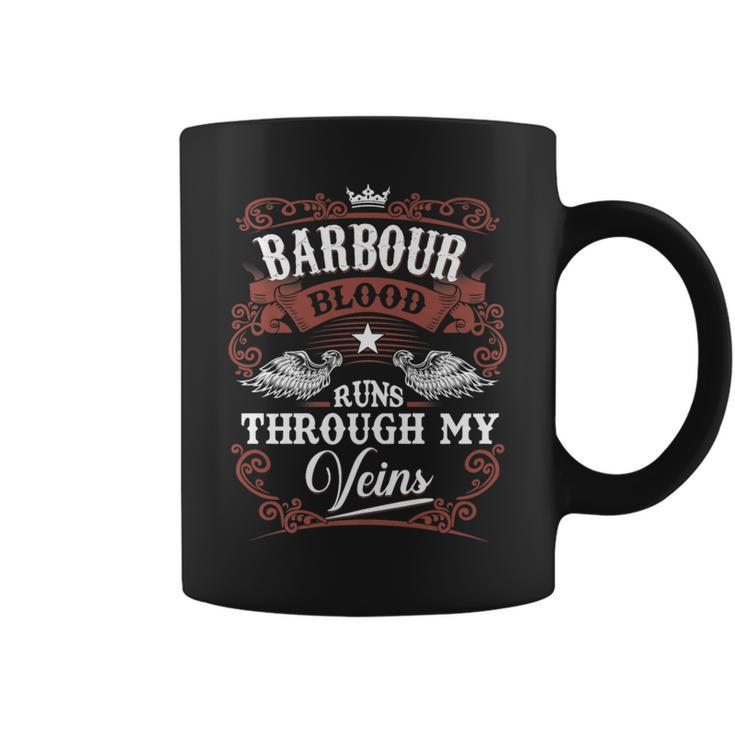 Barbour Blood Runs Through My Veins Vintage Family Name Coffee Mug
