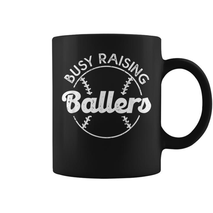 Baseball Dad Busy Raising Ballers Mom Of Baseball Players Coffee Mug