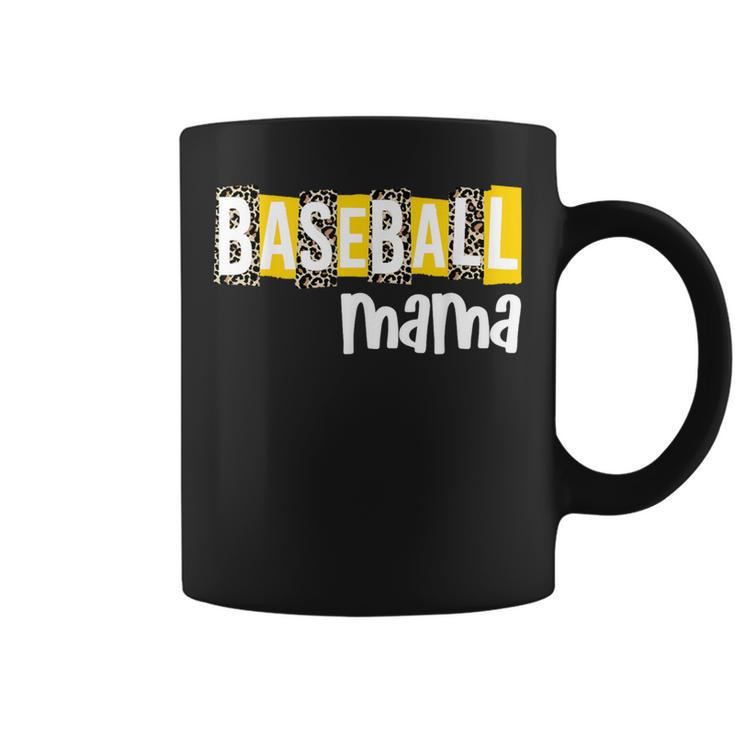 Baseball Mama Yellow Leopard Print Baseball Mom Gear Sports Coffee Mug