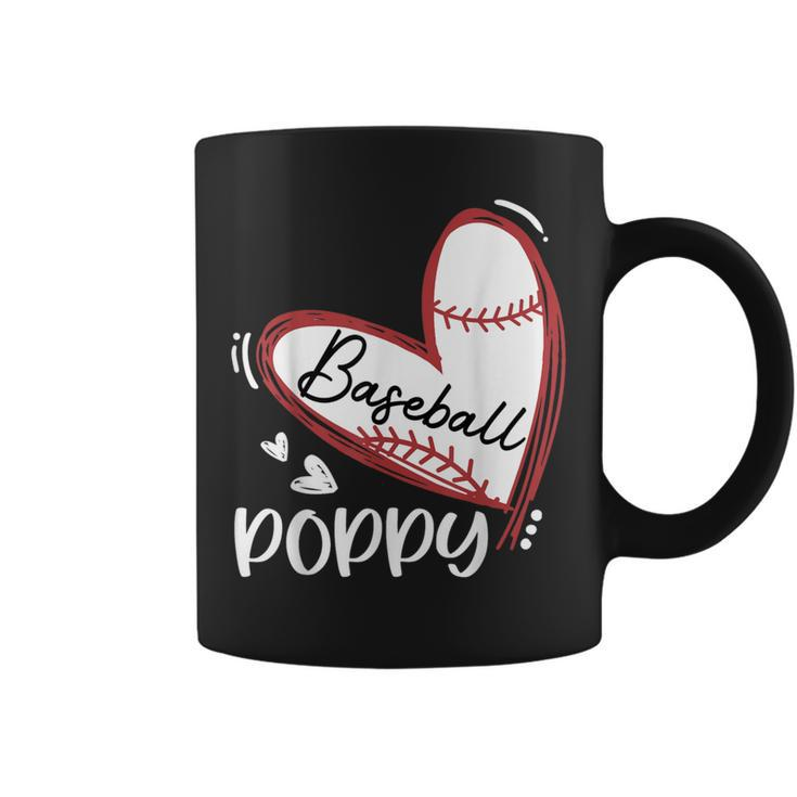 Baseball Poppy Heart Baseball Pride Mother's Day Coffee Mug