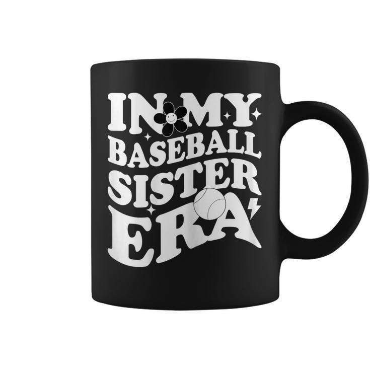 In My Baseball Sister Era Groovy Retro Baseball Coffee Mug