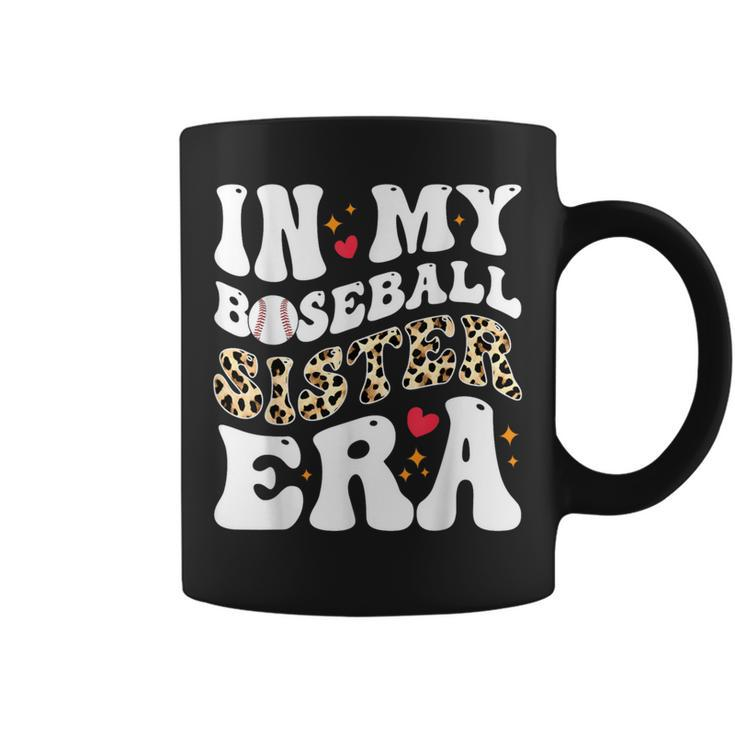 In My Baseball Sister Era Leopard Skin Sister Baseball Cool Coffee Mug
