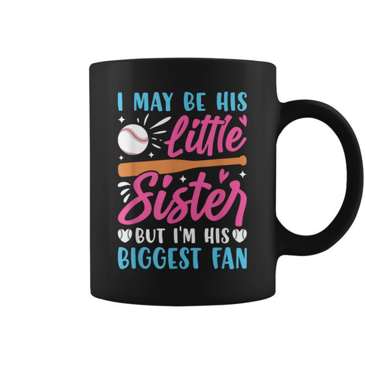 Baseball Sister Little Sister Biggest Fan Baseball Coffee Mug
