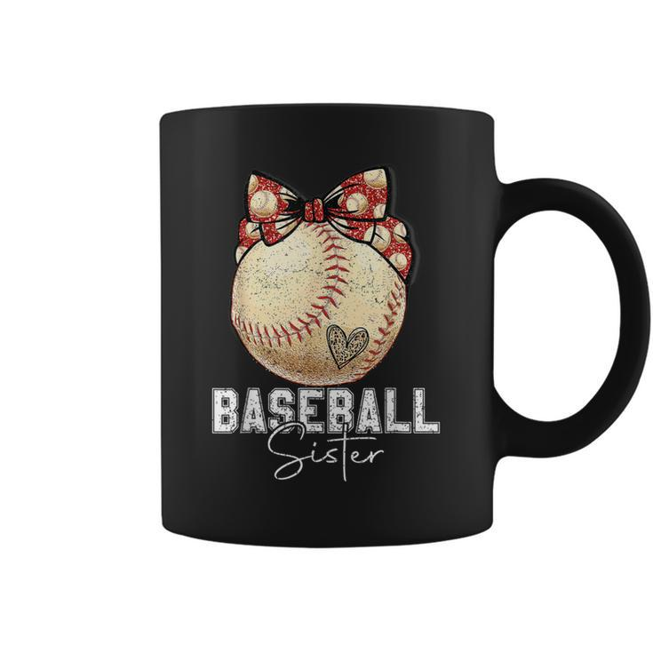 Baseball Sister Leopard Mother's Day Girls Womens Coffee Mug