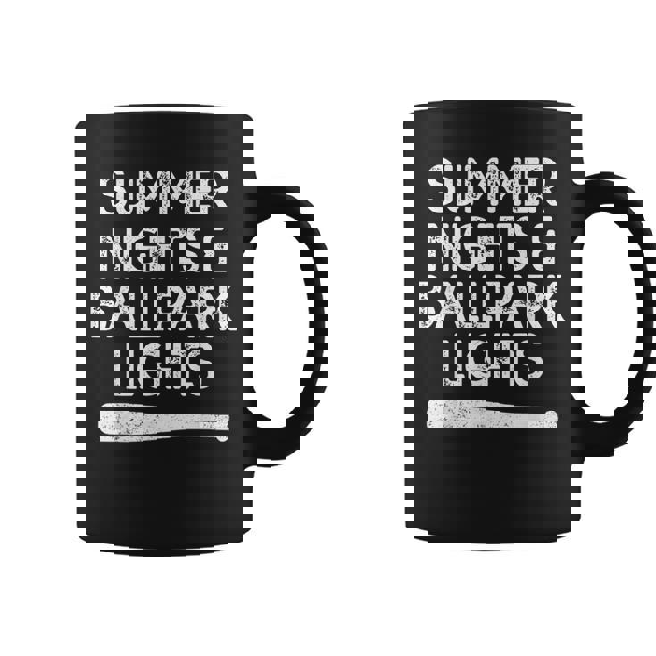 Baseball Softball Team Summer Nights & Ballpark Lights Coffee Mug