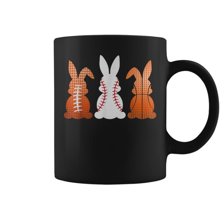 Basketball Baseball Football Sports Easter Bunny Rabbits Coffee Mug