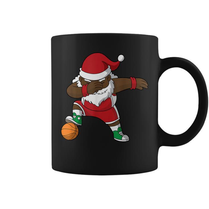 Basketball Dabbing Black African American Santa Claus Coffee Mug