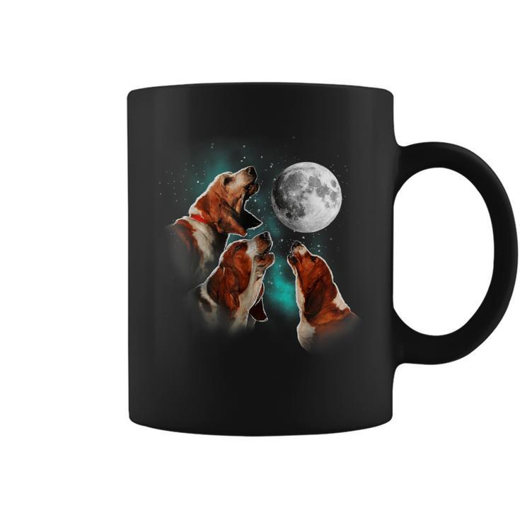 Basset Hound Howling At The Moon Basset Hound Coffee Mug