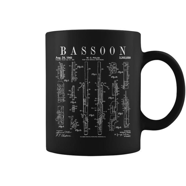 Bassoon Player Vintage Patent Bassoonist Drawing Print Coffee Mug