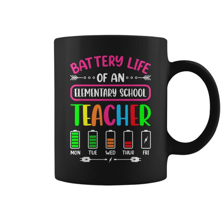 Battery Life Of A Elementary School Teacher School Week Coffee Mug