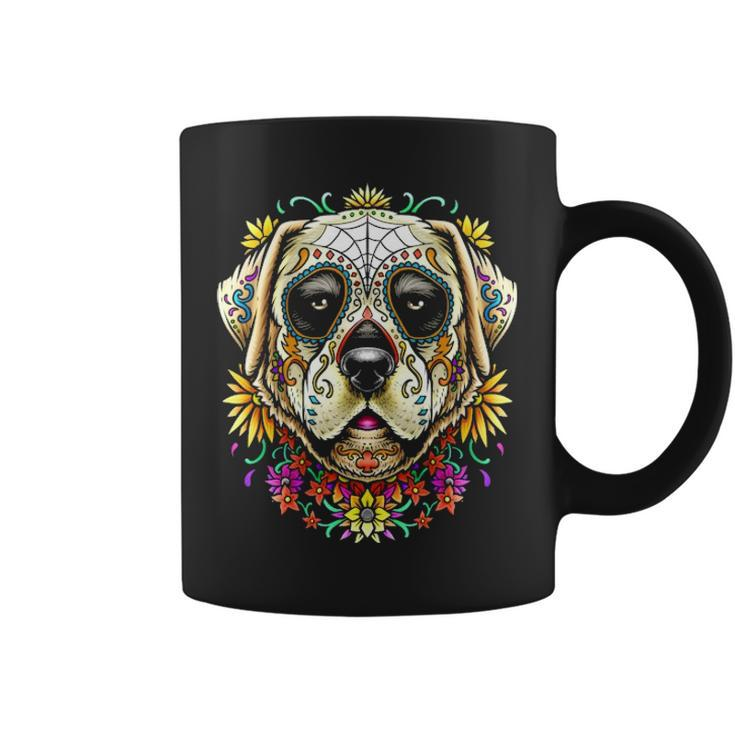 Bdaz Labrador Lab Dog Sugar Skull Day Of The Dead Coffee Mug
