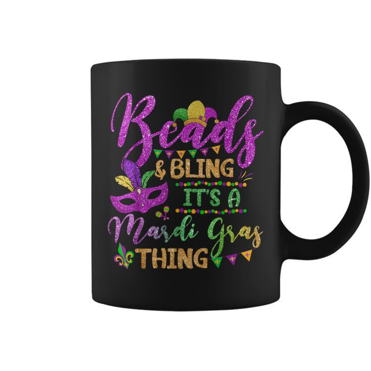Beads And Bling Its A Mardi Gras Thing Fun Colorful Coffee Mug