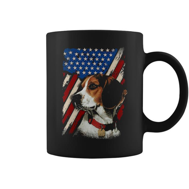 Beagle American Flag Bandana Patriotic 4Th Of July Coffee Mug