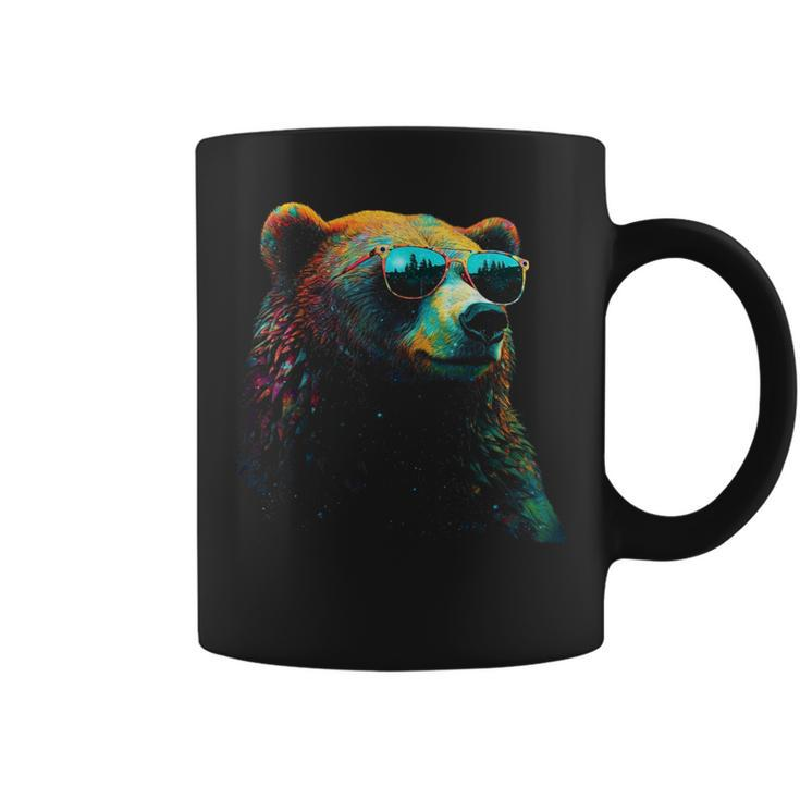 Bear Sunglasses Animal Colourful Forest Animals Bear Coffee Mug