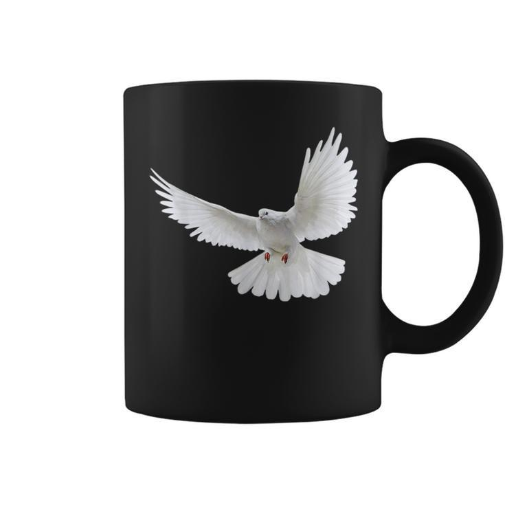 Beautiful Flying Peaceful White Dove Photo Silhouette Coffee Mug