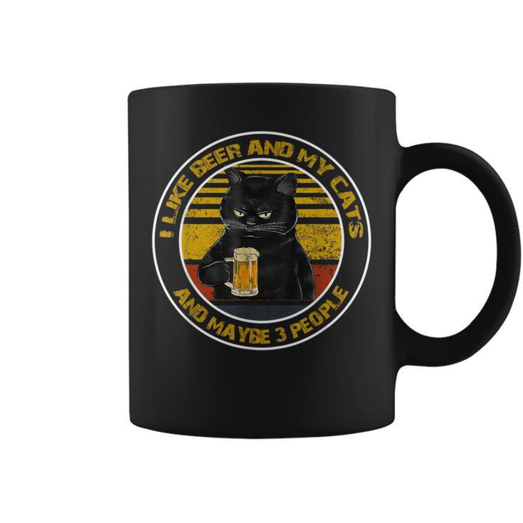 I Like Beer My Cat And Maybe 3 People Day Cats Coffee Mug