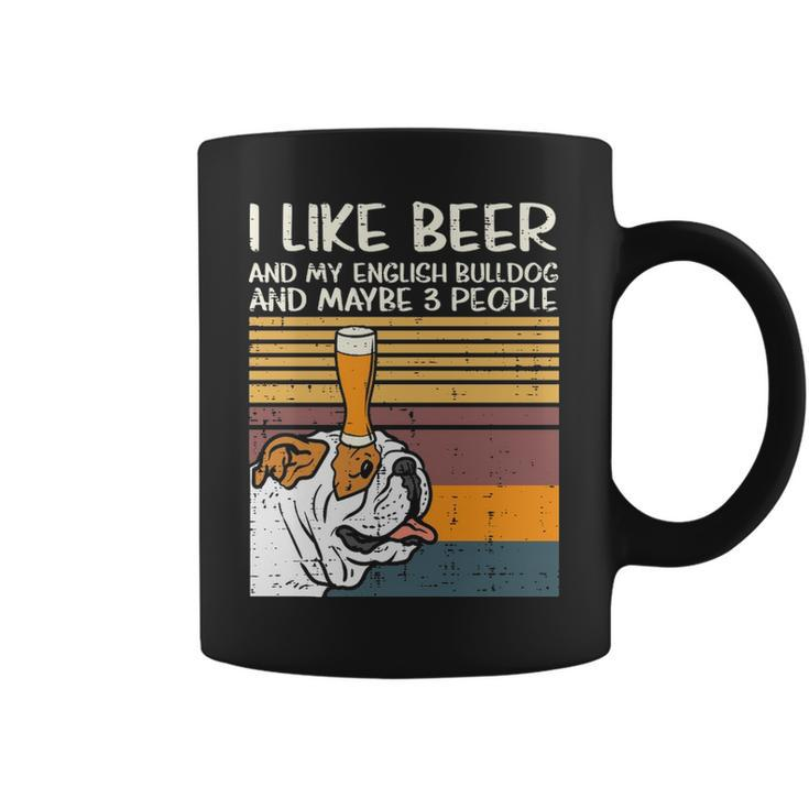 Beer English Bulldog 3 People Drinking Dog Lover Coffee Mug