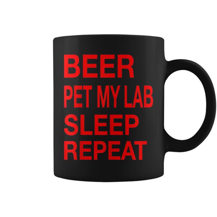 Beer Pet Lab Sleep Repeat Red LDogLove Coffee Mug