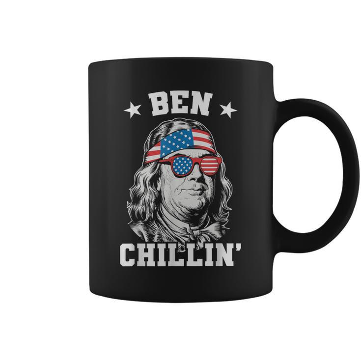 Ben Chillin 4Th Of July Ben Franklin American Flag Coffee Mug