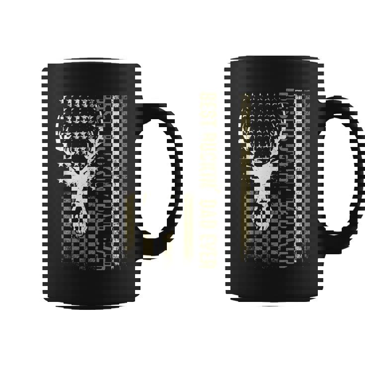 Best Buckin' Dad Ever Deer Hunting Fathers Day American Flag Coffee Mug