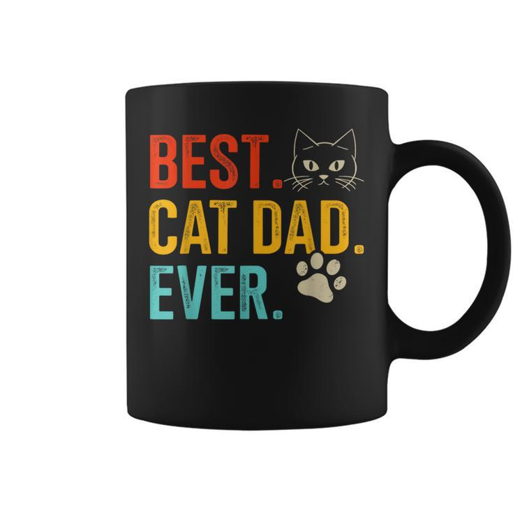 Best Cat Dad Ever Vintage For Retro Fathers Day Birthday Coffee Mug