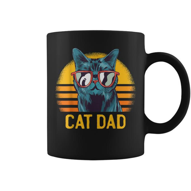 Best Cat Dad Fathers Day Kitty Daddy Papa Vintage Coffee Mug