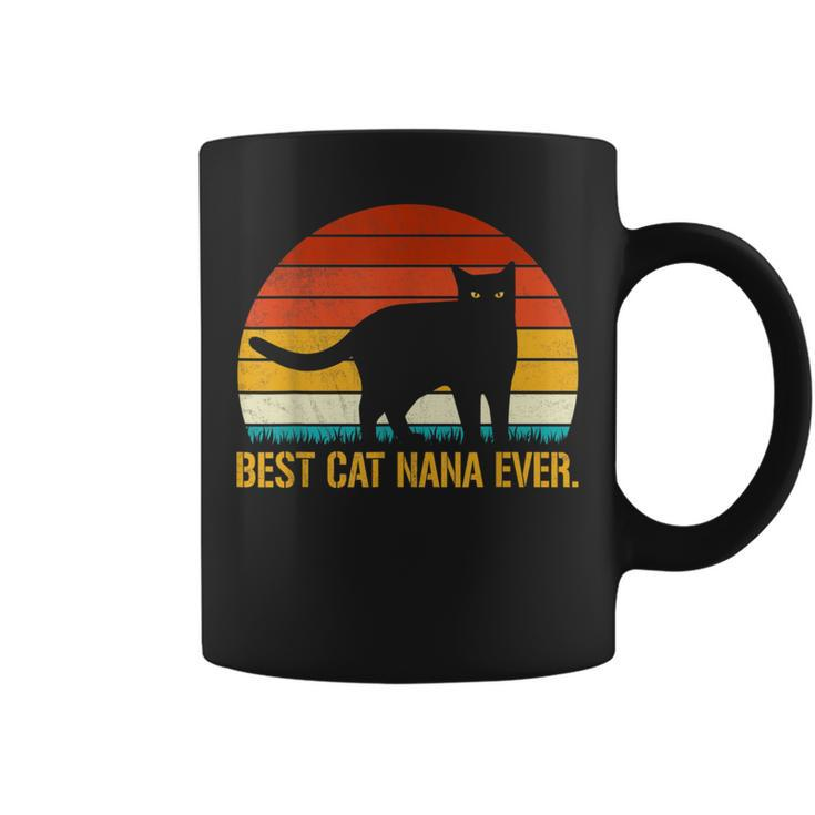 Best Cat Nana Ever Vintage Retro Cat Kitten Lover Coffee Mug