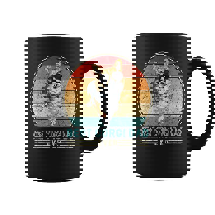 Best Corgi Dad Ever Retro Vintage Années 60 70 Coucher De Soleil Tasse