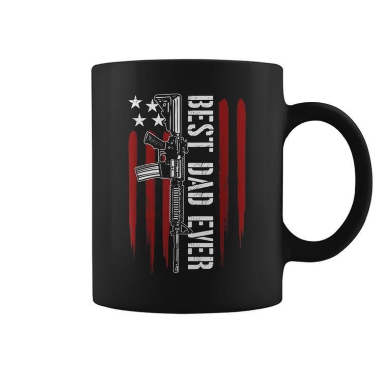 Best Dad Ever Daddy Gun Rights Ar15 American Flag Patriotic Coffee Mug