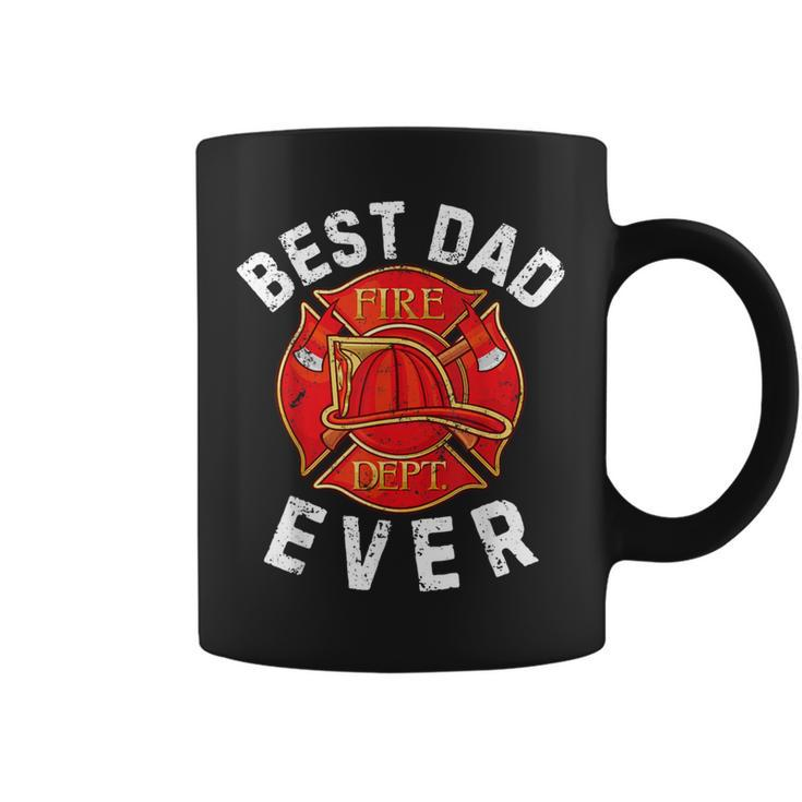 Best Dad Ever Dept Symbol Fireman Firefighter Fathers Day Coffee Mug
