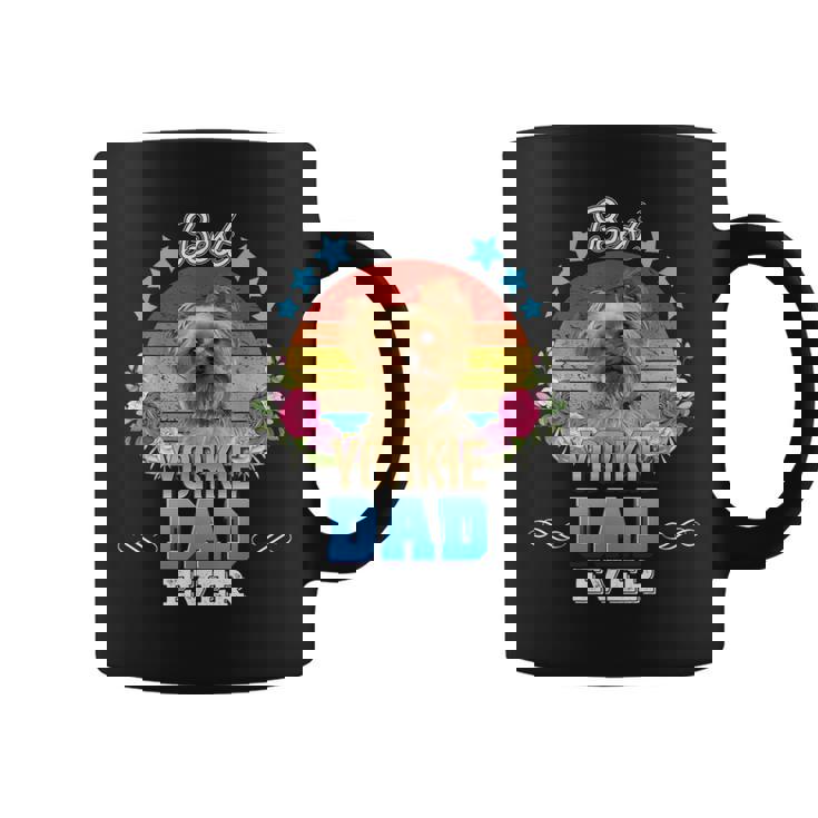 Best Dog Dad Ever Yorkie Floral Retro Father Day Love Mother Coffee Mug