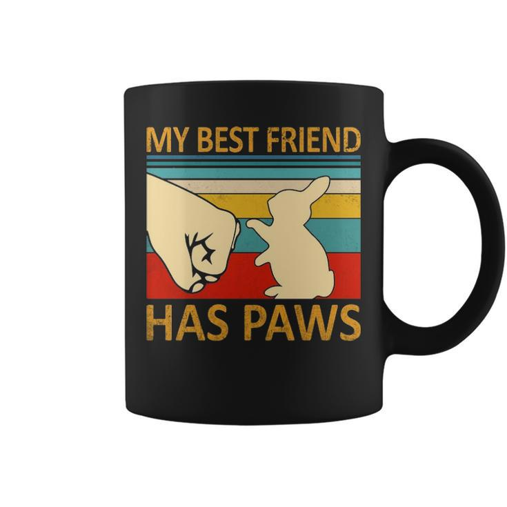 My Best Friend Has Paws Bunny Retro Vintage Coffee Mug