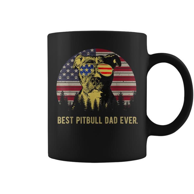 Best Pitbull Dad Ever American Flag 4Th Of July Coffee Mug