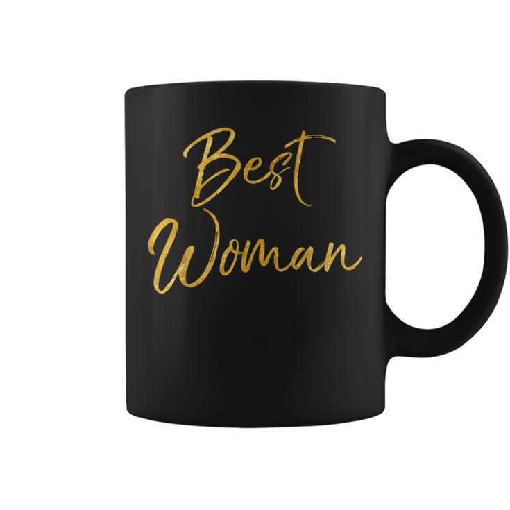 Best Woman Cute Gold Girl Groomsman For Women Coffee Mug