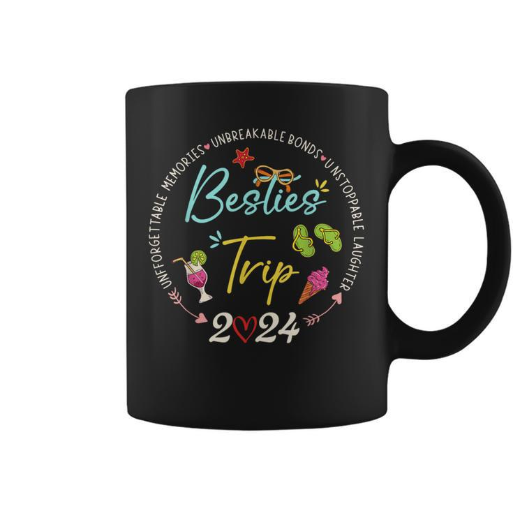Besties Trip 2024 Memories Girl Trip Friends Vacation Retro Coffee Mug