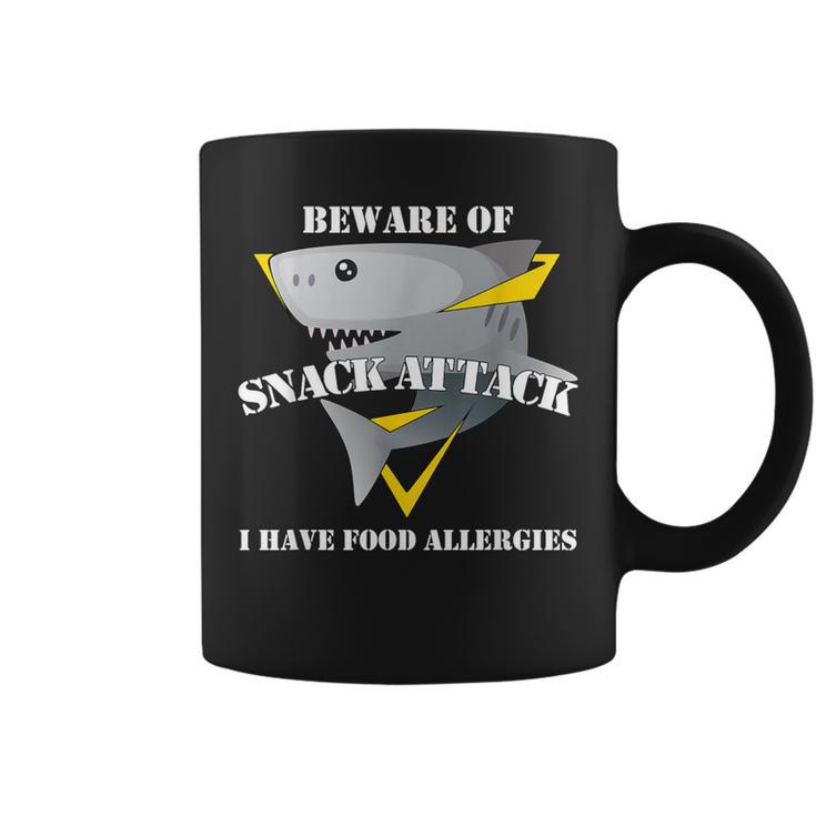 Beware Of Snack Attack I Have Food Allergies Shark Coffee Mug