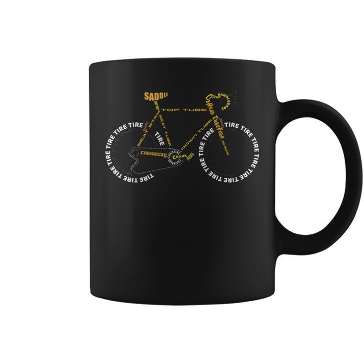 Bicycle Anatomy Cute Cycling Is Life Coffee Mug