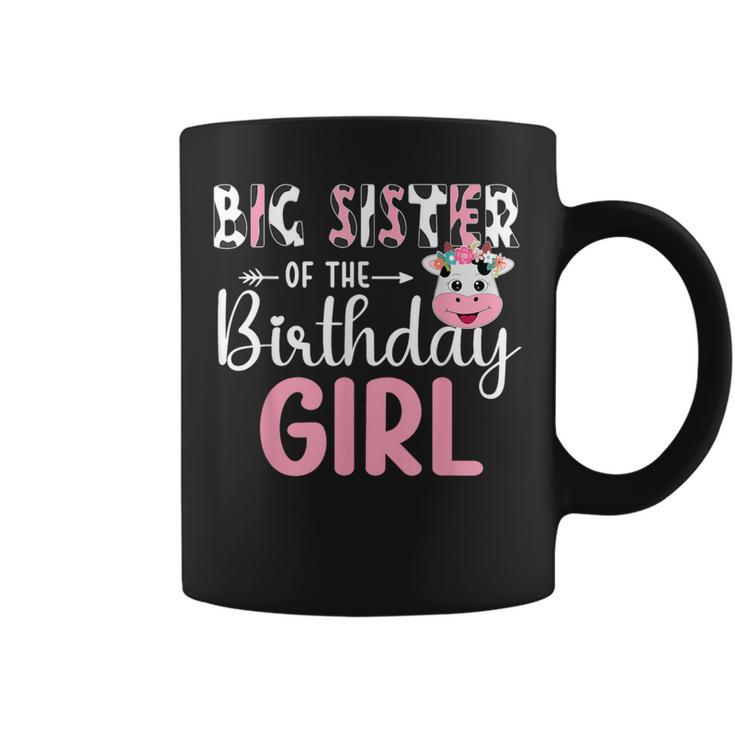 Big Sister Of The Birthday Girl Farm Cow 1 St Birthday Girl Coffee Mug