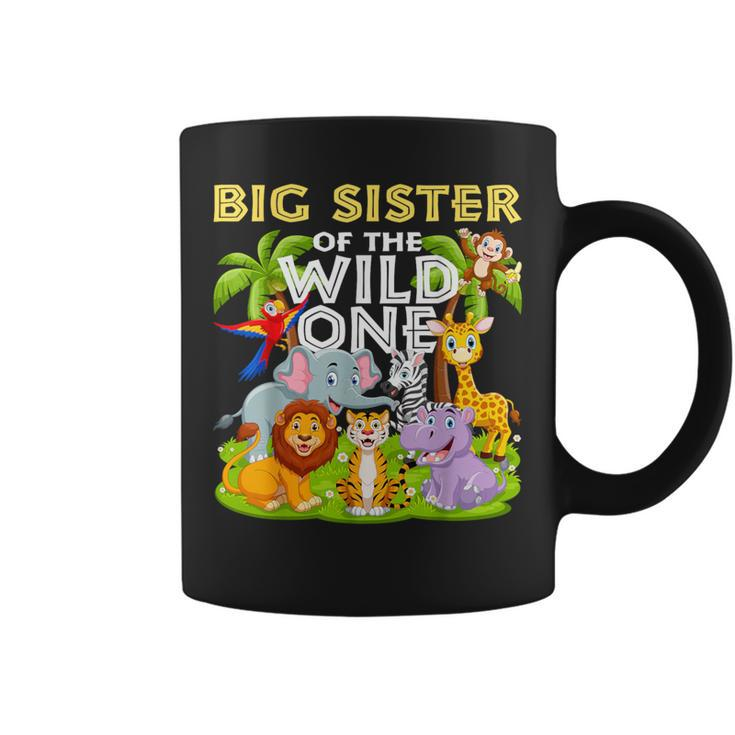Big Sister Of The Wild One Birthday Zoo Animal Safari Jungle Coffee Mug