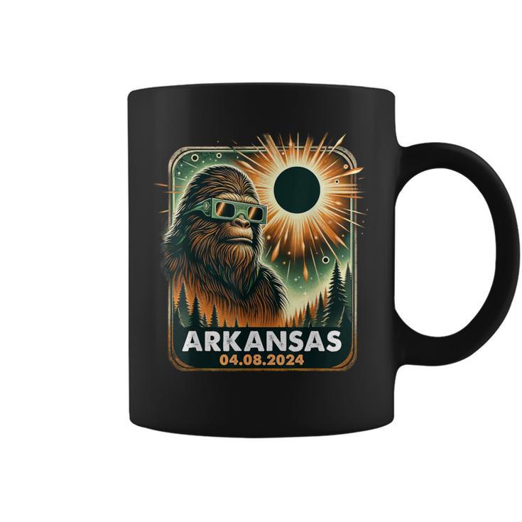 Bigfoot Arkansas Total Solar Eclipse 2024 Wearing Glasses Coffee Mug