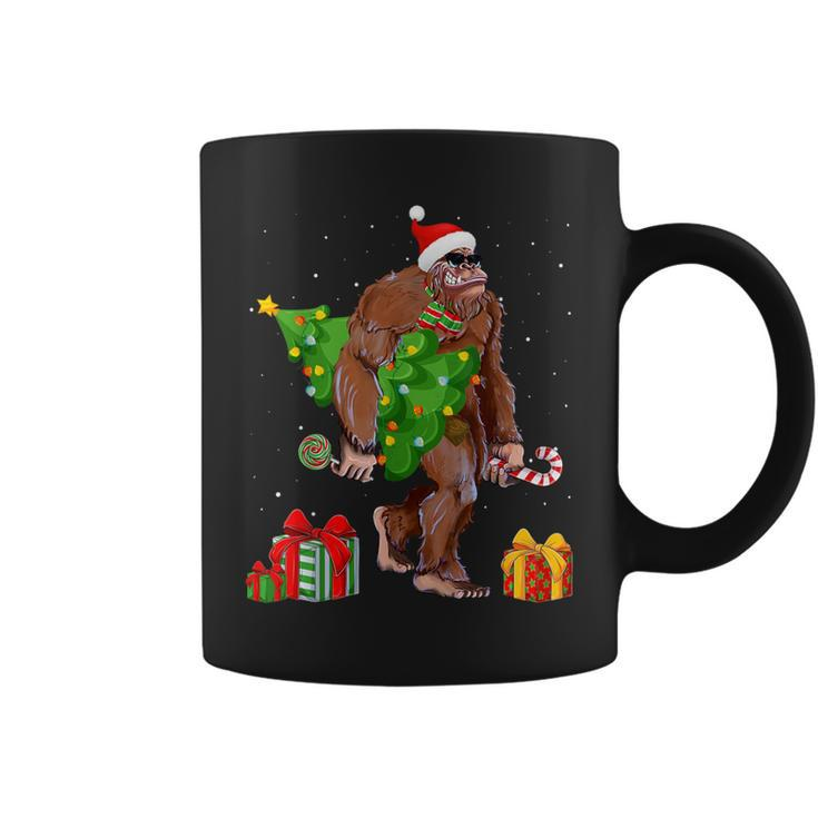 Bigfoot Santa Christmas Tree Lights Xmas Sasquatch Coffee Mug