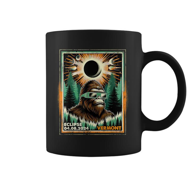 Bigfoot Total Solar Eclipse 2024 Vermont Sasquatch Vintage Coffee Mug