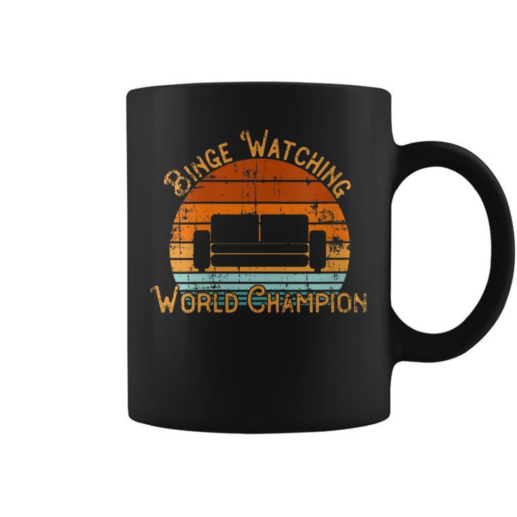 Binge Watching World Champion Retro Gamer Vintage Distressed Coffee Mug