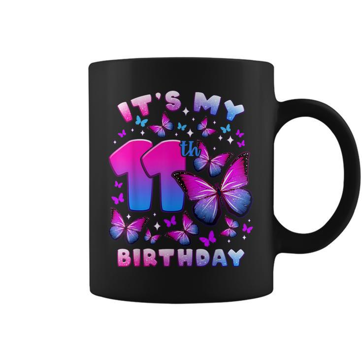 Birthday Girl 11 Year Old Butterfly Number 11 Coffee Mug