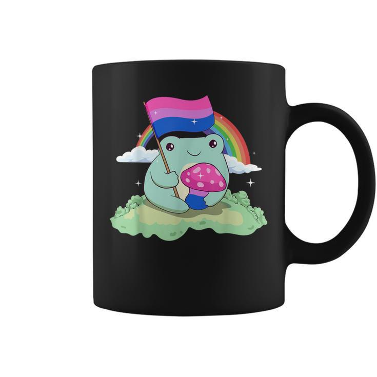 Bisexual Pride Bi Kawaii Frog Mushroom Bisexual Flag Lgbt Coffee Mug